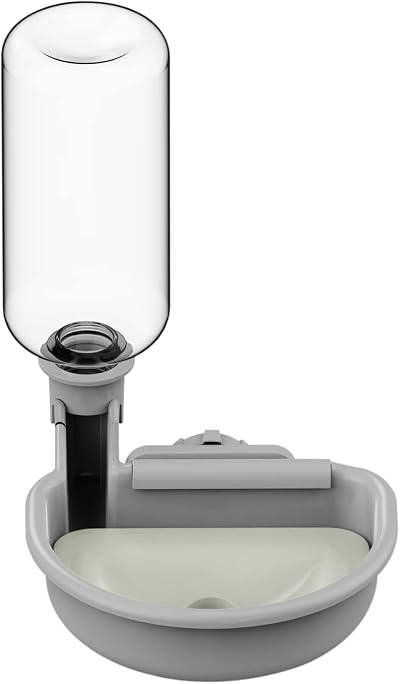 TOKAYIFE Pet Water Bottle Grey 480ml Anti-Overflow 2.5-4.5cm Bar Fit