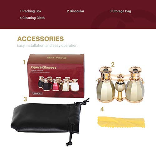 ESSLNB Opera Glasses Binoculars for Women Adults 4X30mm Theater Glasses