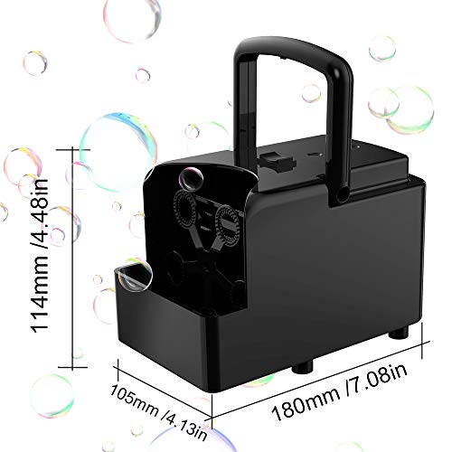Maquina de Burbujas automática, Máquinas de Burbujas de Jabón portátil para Uso en exteriores y interiores, alimentado por Batería o USB, Soplador de Burbujas para Fiesta Boda Cumpleaños