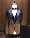 Vincent Bridal Men's Suits 3 Pieces Slim Fit Shiny Gradually Changing Color Mens Suit One Button Groom Tuxedo(44 Regular,Royal Blue-Gold)