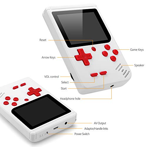 Handheld Game Console, Retro Portable TV Video Game Console 3 Inch HD Screen Built-in Classic FC Singer and Multiplayer Games Consoles for Kids AdultsGreat Gift for Christmas, Party Gifts - Thumbnail 4