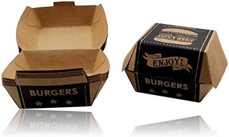 64 x estilo Vintage cartón caja de hamburguesa: Amazon.es: Hogar