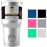 Sheriffdrink Best 30 oz Stainless Steel Tumbler - Vacuum Insulated Mug w/ Splash Proof Lid - Double Wall, Sweat Free, Eco-friendly - Improved Ice Retention - 4 Bonus Ebooks!