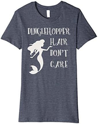 Womens Dinglehopper Hair Don't Care Mermaid Hair T-Shirt Medium Heather Blue