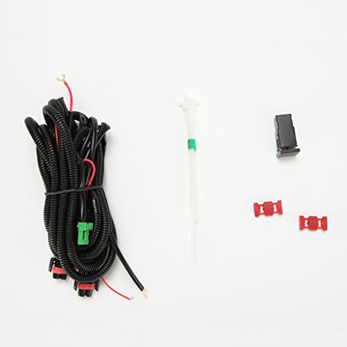 LEDIN for 2015 2016 Volkswagen Jetta Clear Lens Fog Lights Set with Wire Harness + Bezel + Switch + Bulbs