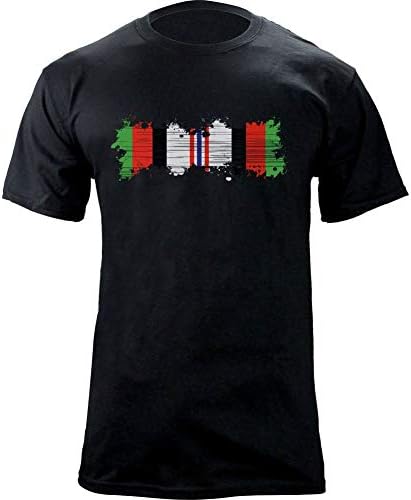 Goldreamer Eletina Distressed Afghanistan Campaign Medal Ribbon Veteran T-Shirt