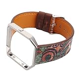 Watchband with Frame for Fitbit Blaze, Soft Leather