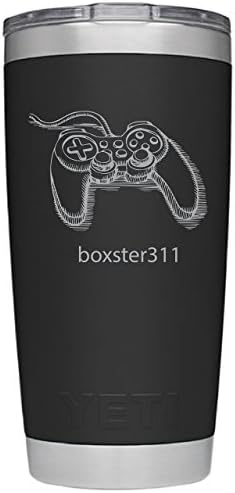 YETI Gamer Design w/Name, Laser Engraved Stainless Steel Tumbler Your Choice Of NEW DuraCoat colors - NOT A STICKER!!