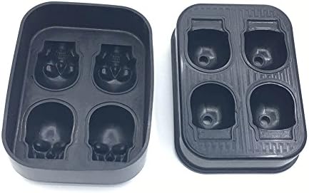 Dahlonega Creative New Style Skull Ice Cream Popsicle Silicone Mold for Halloween Party Spooky Fun Bar Tool