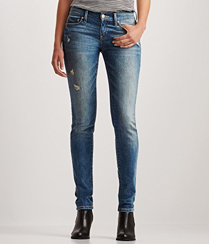 Aeropostale Women's Skinny Destroyed Light Wash Jean