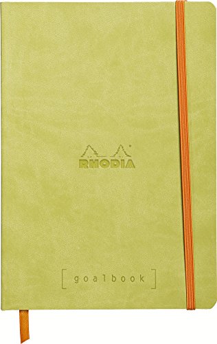 Rhodia Goal Book Dot Grid, 5.75x8.25 Inch, Anise Cover with Ivory Paper, 224 Pages, 90g