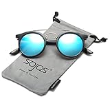 SojoS Classic Mens Womens Double Metal Bridge Round Sunglasses SJ2024