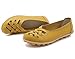 KEESKY Womens Ladies Leather Casual Cut Out Loafers Flat Slip-on Shoes Yellow Size 9.5