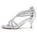 SheSole Women's Low Heel Dance Wedding Sandals Strappy Dress Shoes Silver Gold Heel