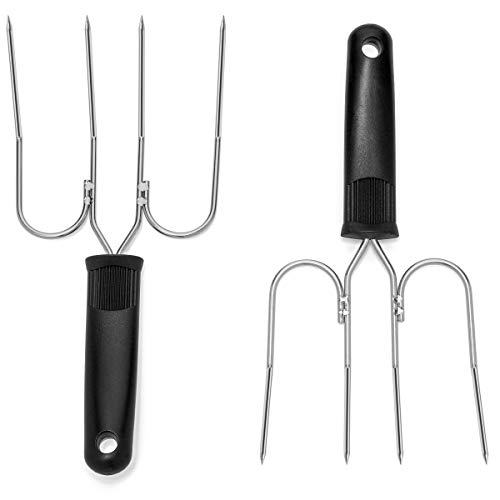 Turkey Lifter Forks - Set of 2 Stainless Steel Turkey Lifters - Will Not Bend or Break - Slip Resistant Grip - Doubles as Thanksgiving Carving Fork