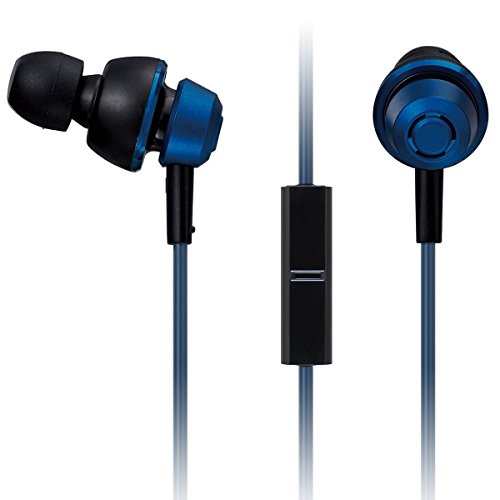 Panasonic drops360° Premium In-Ear Stereo Headphones with Mic + Controller RP-HJX6M-A (Metallic Blue) with Travel Pouch, Powerful Bass