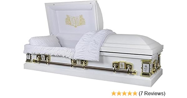 Amazon Com Overnight Caskets White Cross White Finish W White