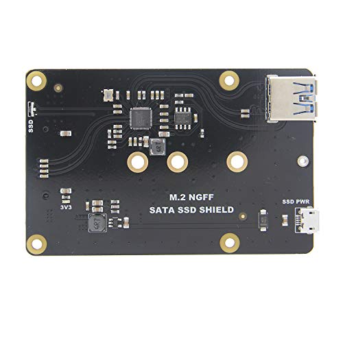Geekworm Raspberry Pi 3B/3 B+(B Plus) M.2 NGFF 2280/2260/2242/2230 SATA SSD Shield USB3.0 X860 NAS Storage Expansion Board Support Raspberry Pi 3 Model B+/3B/2B/ROCK64