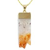 SUNYIK Natural Quartz Cluster Drusy Pendant Crystal Gemstone Healing