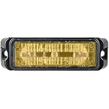 AbramsFlex Series (Amber) 9W - 3 LED Tow Truck Snow Plow Construction Vehicle LED Grille Light Head Surface Mount Strobe Warning Light