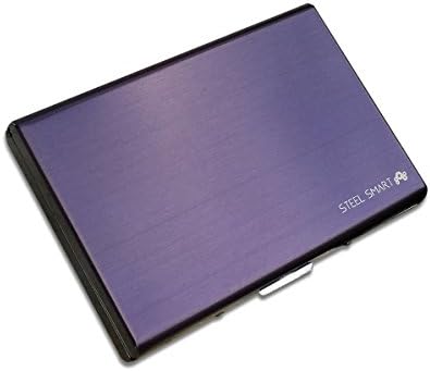Metal Wallet with RFID Technology - Stainless Steel Business Card Holder For Men &amp; Women - Travel Card Case Protecting Against Fraud &amp; Identity Theft - Awesome Gift Box - Purple