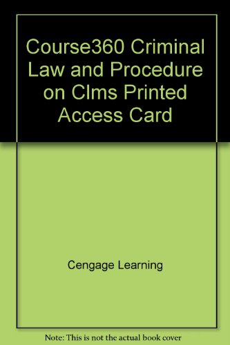 Course360 Criminal Law and Procedure on CLMS Printed Access Card