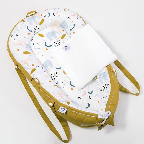 Babiesoul Baby Sleeping Bag – Cocoon Cot Reducer 0-6 Months – 100% Oeko-TEX Certified Cotton – 80 x 50 cm – Promotes Sleeping – Supervised Sleeping Bag