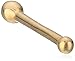 Body Candy Women's Solid 14k Yellow Gold 1.5mm Ball Nose Bone 20 Gauge 1/4