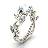 WensLTD Clearance! 2-in-1 Womens Vintage White Diamond Silver Engagement Wedding Band Ring Set (#11, Silver-6)