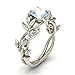 WensLTD Clearance! 2-in-1 Womens Vintage White Diamond Silver Engagement Wedding Band Ring Set (#11, Silver-6)