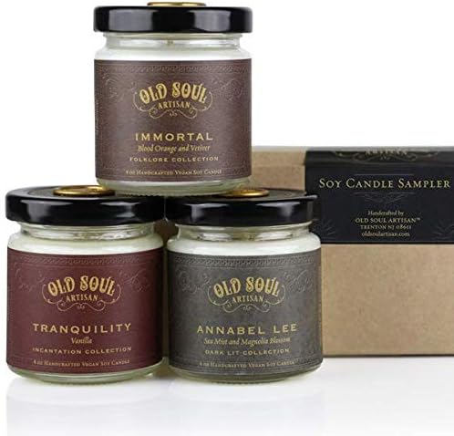 Scented Soy Candle Sampler Gift Set - Folklore, Fairytale, Literature Book Lovers - (3) 4oz Jars