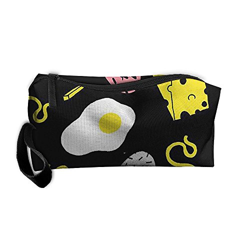 Cosmetic Bags With Zipper Makeup Bag Sandwich And Egg Middle Wallet Hangbag Wristlet Holder