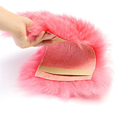 Auto Center Console Fluffy Cover Armrest Pad Warm Winter Plush Arm Rest Seat Box Cushion Cover Protector Faux Fur for Universal Car Vehicle(Pink)