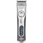 ARTERO Spektra Cordless Dog Clipper, 5 Speeds, 8 Attachment Combs | Lithium Battery up to 4 h 15 min, 5000 to 7000 RPM, Digital Control, Charging Base, Groomers and Barbers