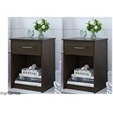 Set of 2 Nightstand MDF End Tables Pair Bedroom Table Furniture Multiple Colors (St. Alder)