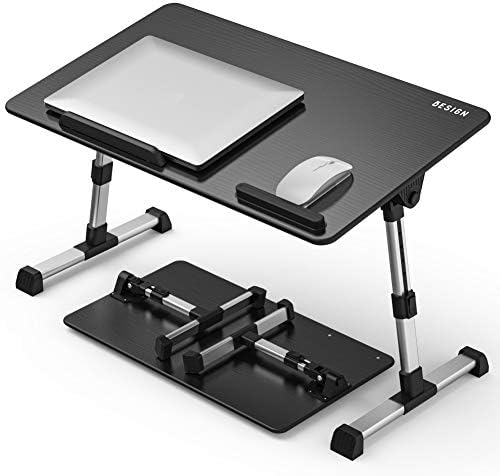 [Large Size] Besign Adjustable Latop Table, Portable Standing Bed Desk, Foldable Sofa Breakfast Tray, Notebook Computer Stand for Reading and Writing – Black