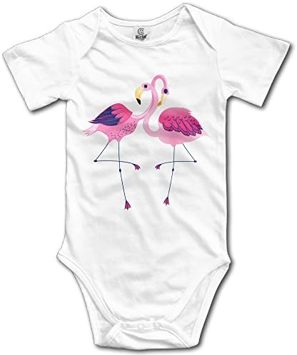 Cute Pink Flamingos Newborn Baby Climbing Clothes Boy's & Girl's Romper Jumpsuit Size 24 Months White Customize