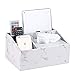 UnionBasic Multifunctional PU Leather Office Desk Organizer Pad Notebook File Box Holder Storage Organizer Tissue Box (Marble White - New)