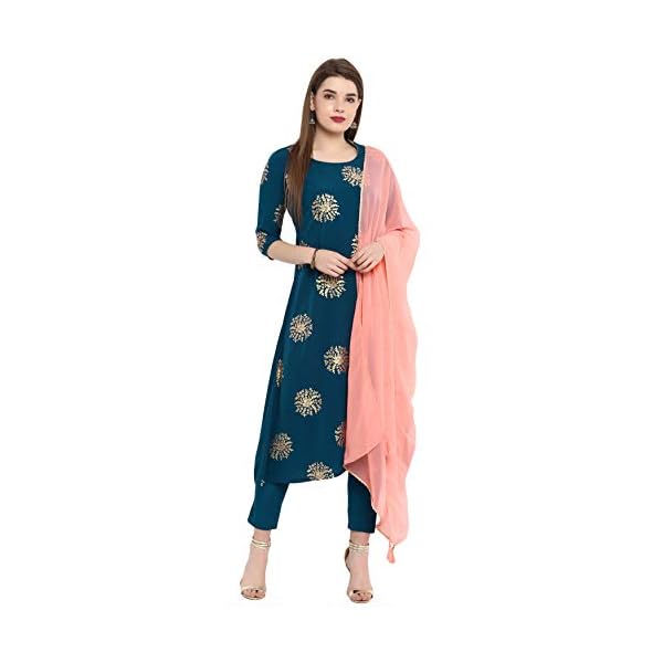 Janasya-Womens-Poly-Crepe-A-Line-Kurta-With-Pant-and-Dupatta Janasya-Womens-Poly-Crepe-A-Line-Kurta-With-Pant-and-Dupatta