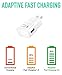 Ixir Fast Wall and Car Charger Set for LG V50 ThinQ, V40, V35, V30, G8, G7, G6, G5, V20, G8, G7, G6, G5 Type C Fast Charger kit, Quick Wall Charger, Car Charge and 2X Type-c Cable 4ft, White
