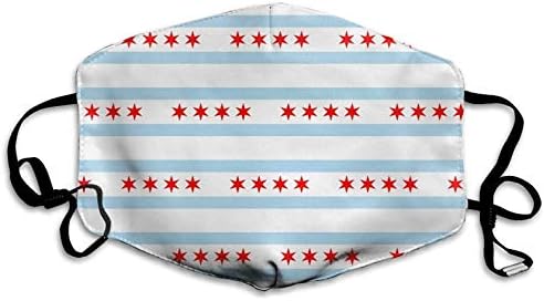 colory Chicago Illinois Flag Pattern Anti-dust Mouth Mask Face Masks Mouth Cover for Man and Woman