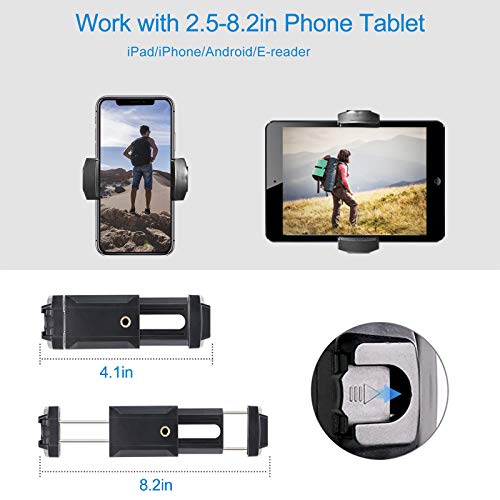 Tripod for iPhone and Android Cellphone,54-inch Premium Flexible Phone Tripod with 14-inch Adjustable Gooseneck,Wireless Remote, Cellphone Phone Tablet Stand Holder,Upgrade Ball Head and Carrying Bag