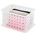 mDesign Closet Storage Organizer Baskets for Scarves, Socks, Belts, Clutch Purses - Set of 3, Frost