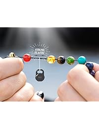 Pulsera de curación de 7 chakras con piedras reales, pulsera de meditación de lava volcánica, Mala   joyería religiosa para hombres y mujeres   Envoltorio, elástico, pulseras de encanto   protección, energía, curación