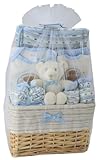 Big Oshi Baby Essentials 10 Piece Layette Basket Gift Set, Blue, 0-6 Months