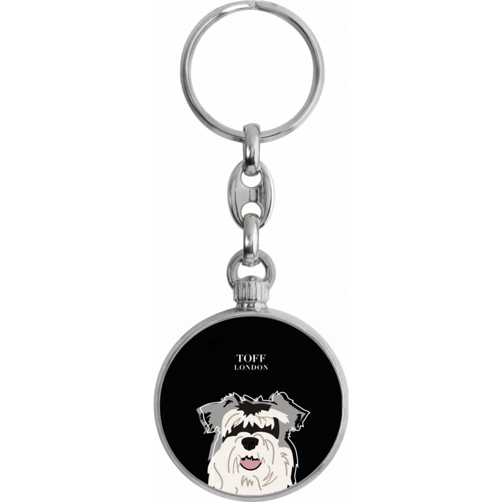 Toff London Grey Miniature Schnauzer Dog Head Keyring