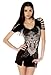 Folter Womens Gothic Ripped Cross Tee (Black, S)