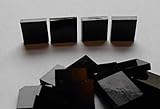 FortySevenGems 100 Pieces Stained Glass Mosaic Tiles 1/2-Inch Black Cathedral Glass Textured