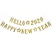 Gold Glitter Hello 2025 Happy New Year Banner for Party Decorations, Eve Party Supplies