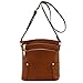 FashionPuzzle Triple Zip Pocket Medium Crossbody Bag
